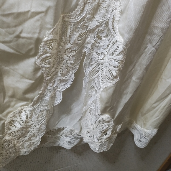 Vintage Shadowline Slip Dress Nightgown Honeymoon Cream Lace Sz 36 28 USA Clean - Picture 10 of 10